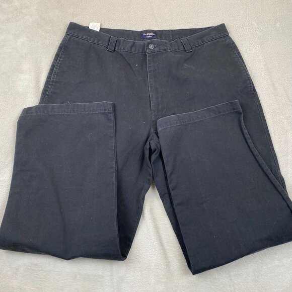 Dockers Mens Khakis 36x32 Black Pants 100% Cotton Casual Trousers Straight Leg - Picture 13 of 15